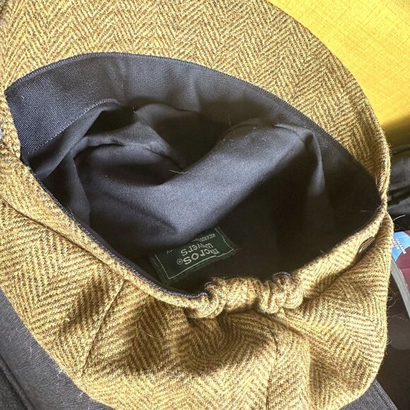 NWT Mucros Weavers Ireland Women\'s Wool Mustard Yellow Tweed Newsboy Hat Cap main image 6